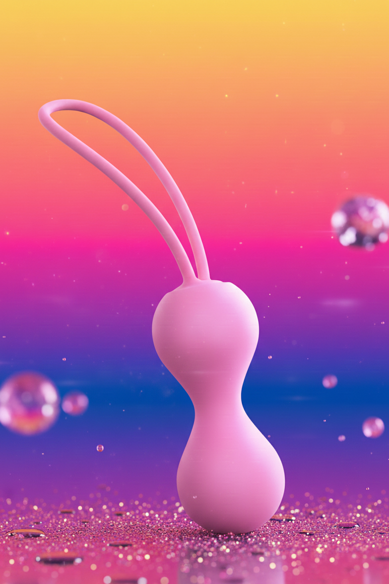 Boules de geisha Kegel Joia rose de Love To Love en silicone liquide ultra doux avec billes métalliques internes pour rééducation périnéale