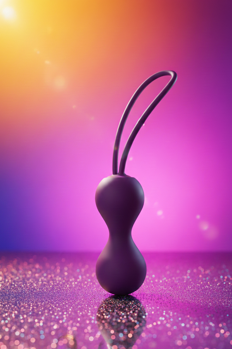 Boules de geisha Kegel Joia violet de Love To Love en silicone liquide ultra doux avec billes métalliques internes pour rééducation périnéale
