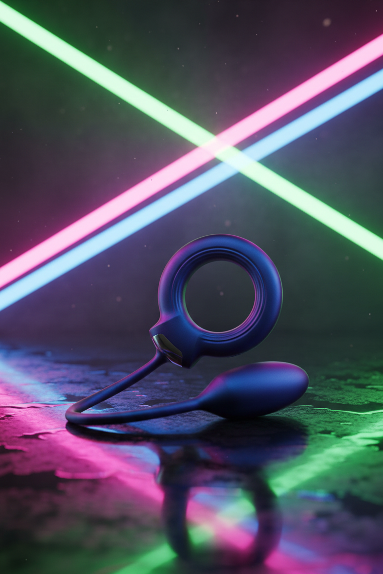 Cockring vibrant balle anale Eclipse Hueman 2 en 1 silicone ABS prostate érection IPX7 rechargeable USB