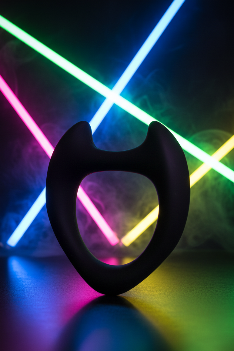 Cockring cornes stimulantes Toro Wooomy silicone médical taille M noir