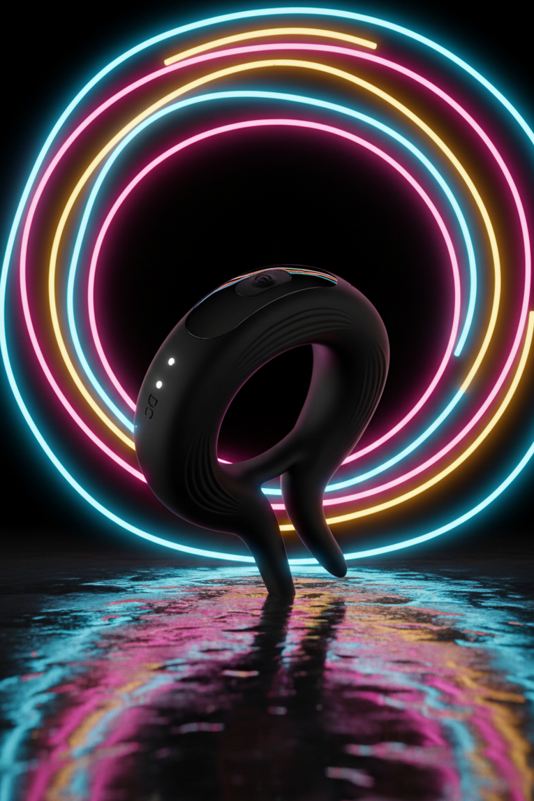 Cockring vibrant rechargeable Marry Me Wooomy silicone double languette clitoridienne 10 modes IPX7 câble USB magnétique