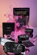 Coffret Instruments of Pleasure Bijoux Indiscrets, masque satin, menottes satin et anneau vibrant, kit initiation BDSM couple