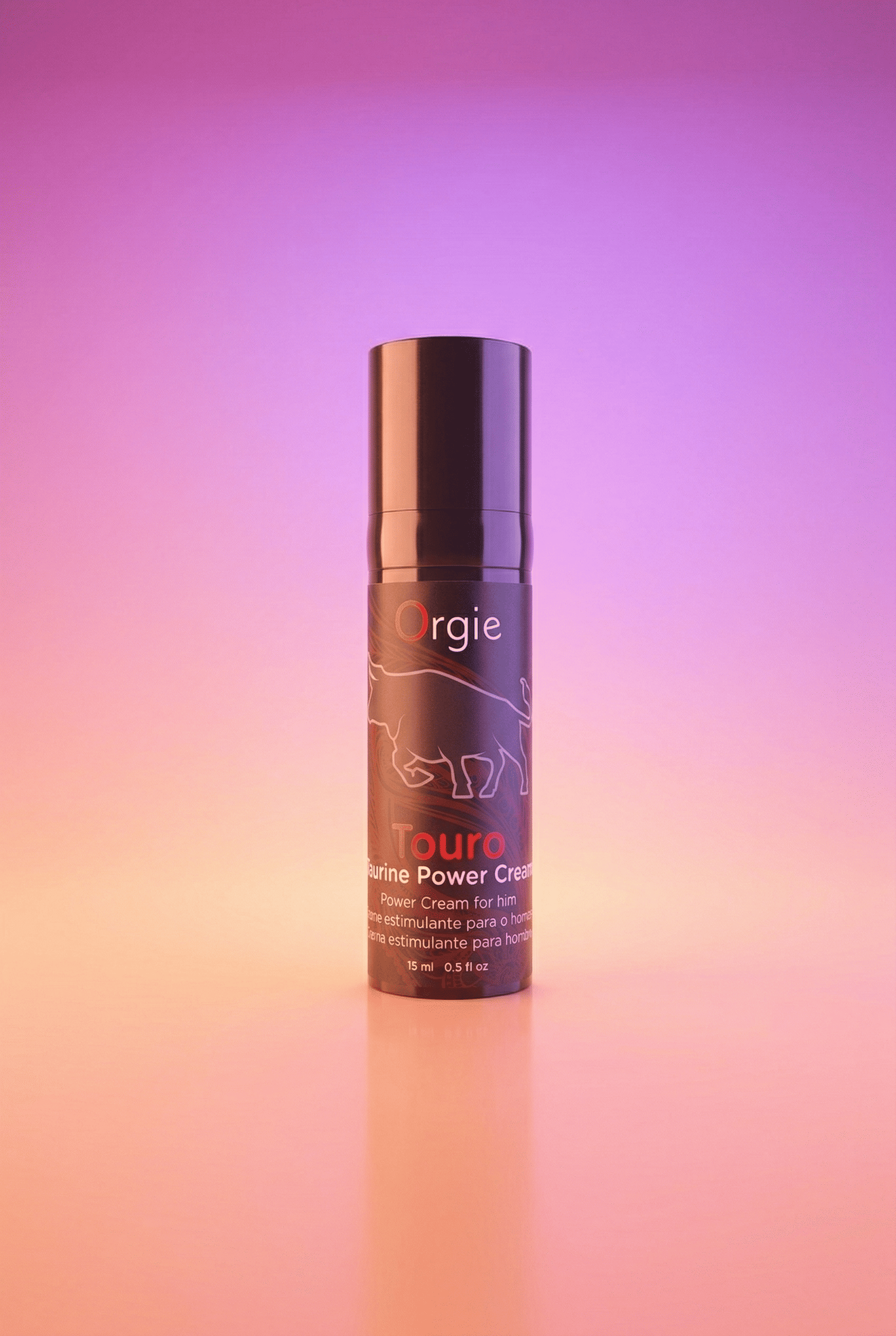 Crème stimulante érectile homme Orgie Touro Power Cream ginseng ginkgo biloba taurine vasodilatateur 15 ml airless fabriqué Portugal testé urologiquement