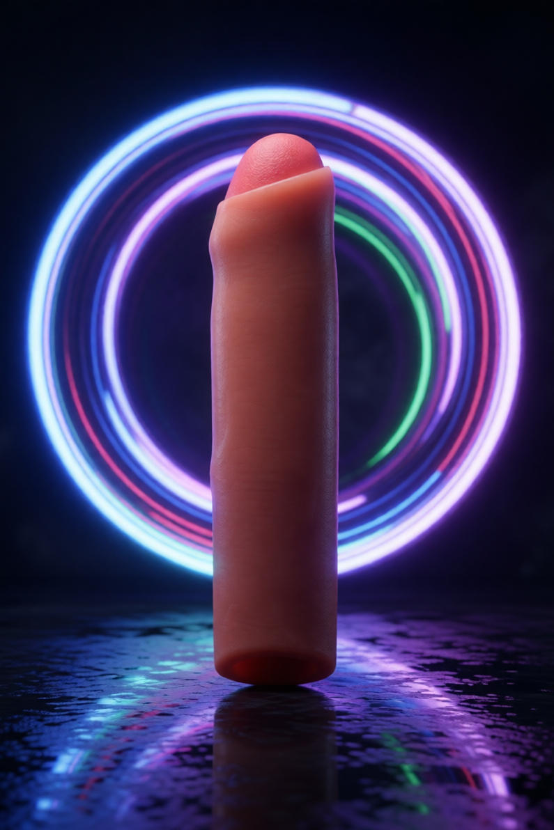 Gaine extension pénis réaliste Biggy Real Body silicone gland plein corps veiné 16 cm 4,2 cm diamètre waterproof sans phtalates