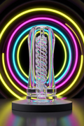 Gaine de masturbation transparente spirale Tornado Deep Blow Dorcel ultra-élastique IPX7 compatible boîtier