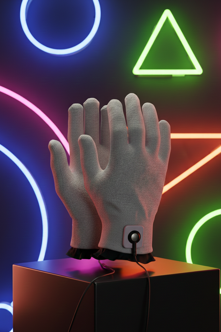 Gants électro-stimulation Magic Gloves Mystim tissu conducteur souple 5 paires sous-gants vinyle inclus compatible centrales Pure Vibes Tension Lover
