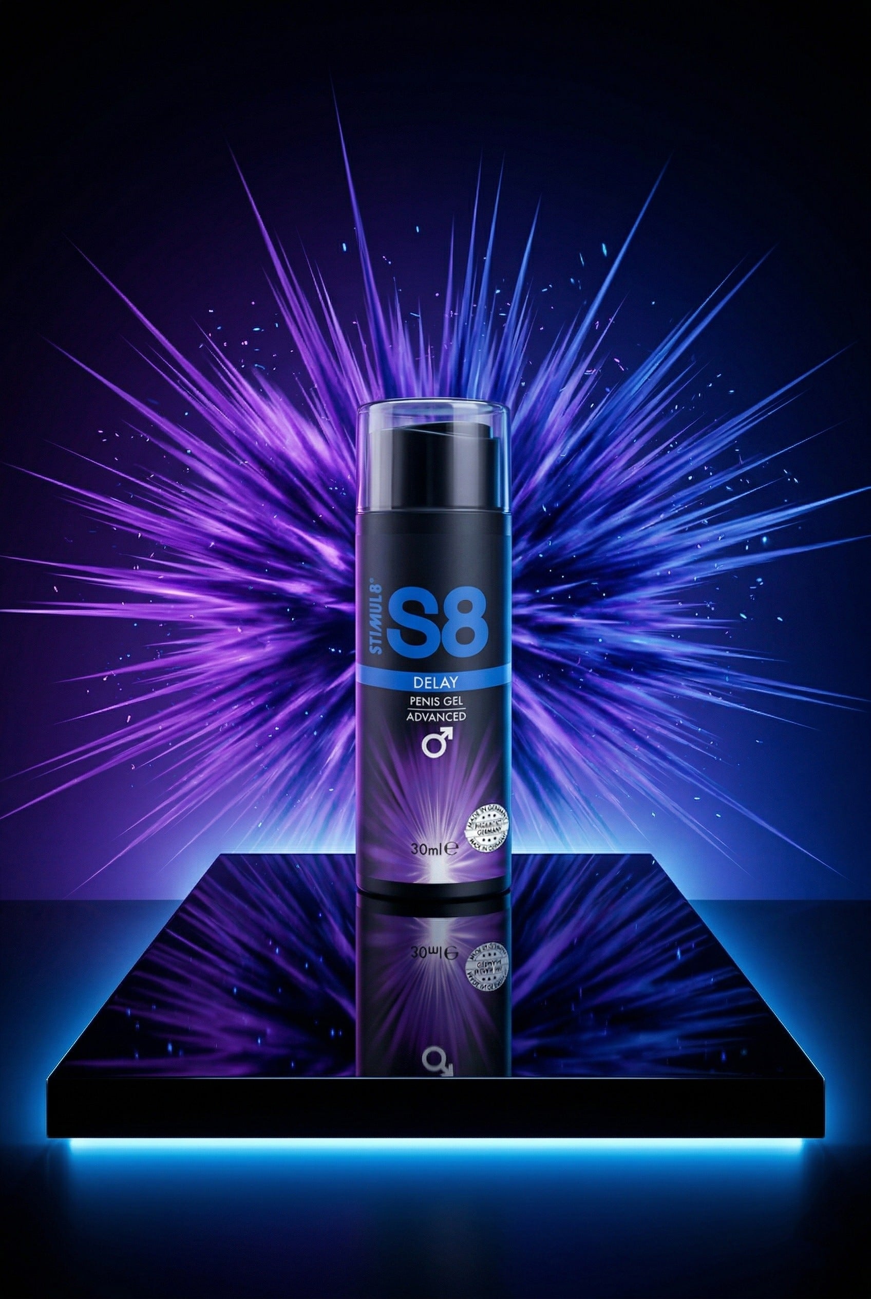 Gel retardant éjaculation S8 Delay Penis Gel Stimul8 laureth-9 menthe verte testé dermatologiquement 30 ml sans parabènes fabriqué Allemagne