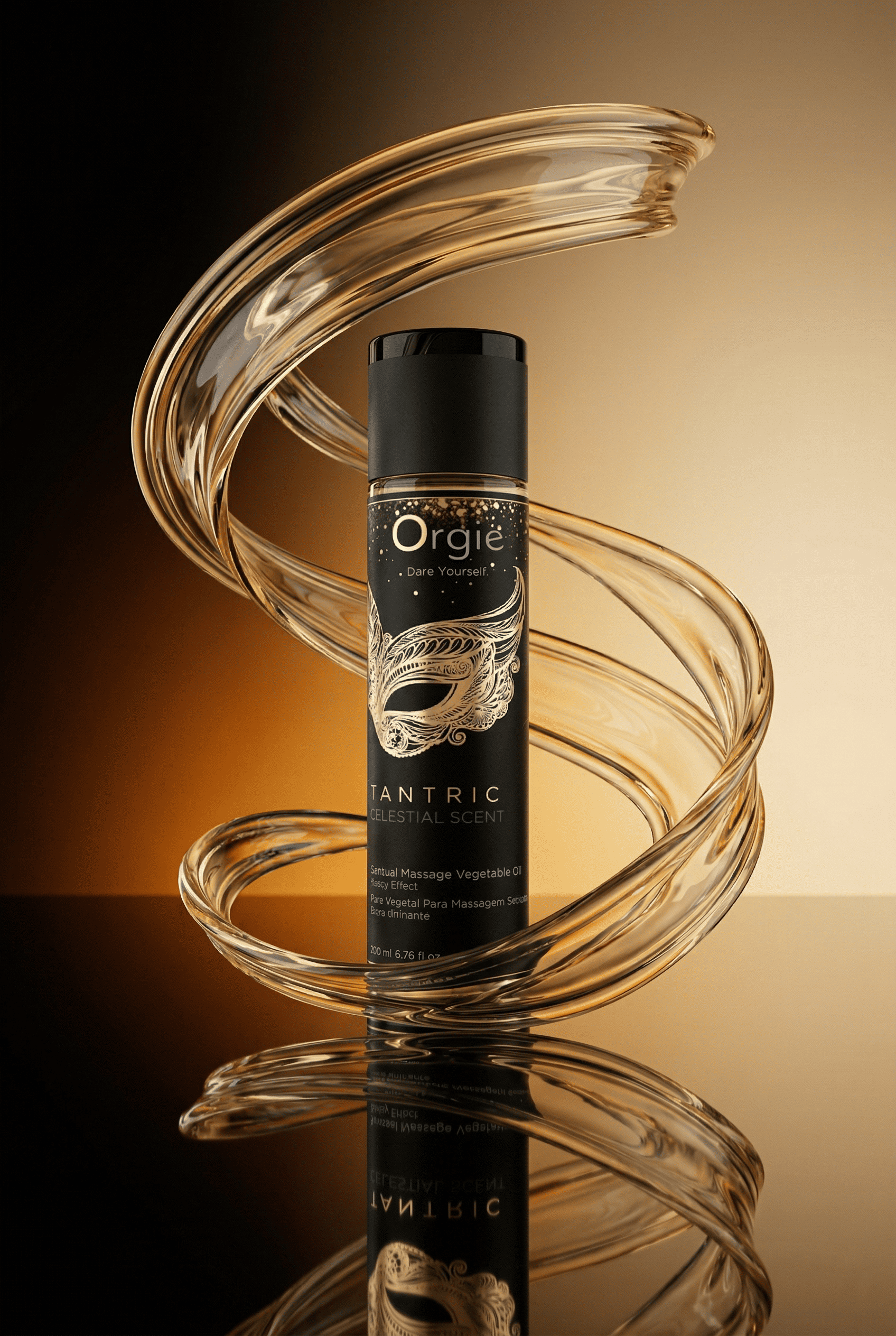 Huile de massage tantrique Celestial Scent Orgie base végétale amande douce argan tournesol pépins de raisin parfum kiwi fraise 200 ml testée gynécologiquement urologiquement fabriquée Portugal sans parabènes non testée animaux préliminaires sensuels
