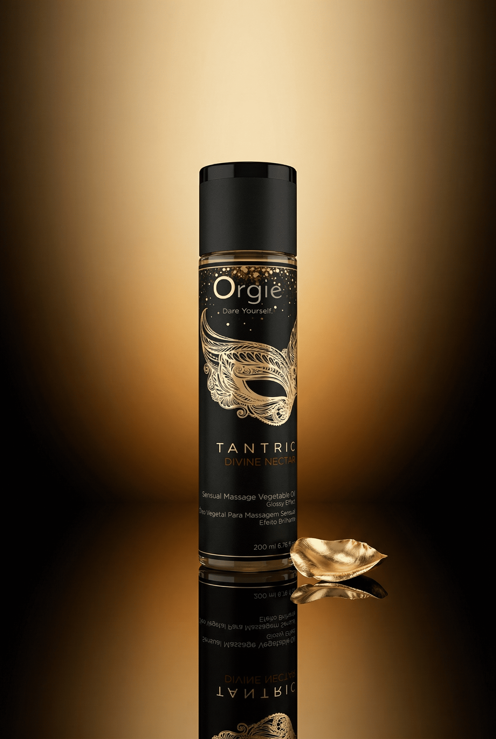Huile de massage tantrique Divine Nectar Orgie base végétale amande douce argan tournesol pépins de raisin parfum vin blanc grenade 200 ml testée gynécologiquement urologiquement fabriquée Portugal sans parabènes préliminaires sensuels