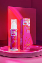 Lubrifiant et huile de massage intime silicone Love to Love Touch my Body parfum ylang-ylang 100 ml flacon pompe — 2 en 1 longue durée compatible préservatifs