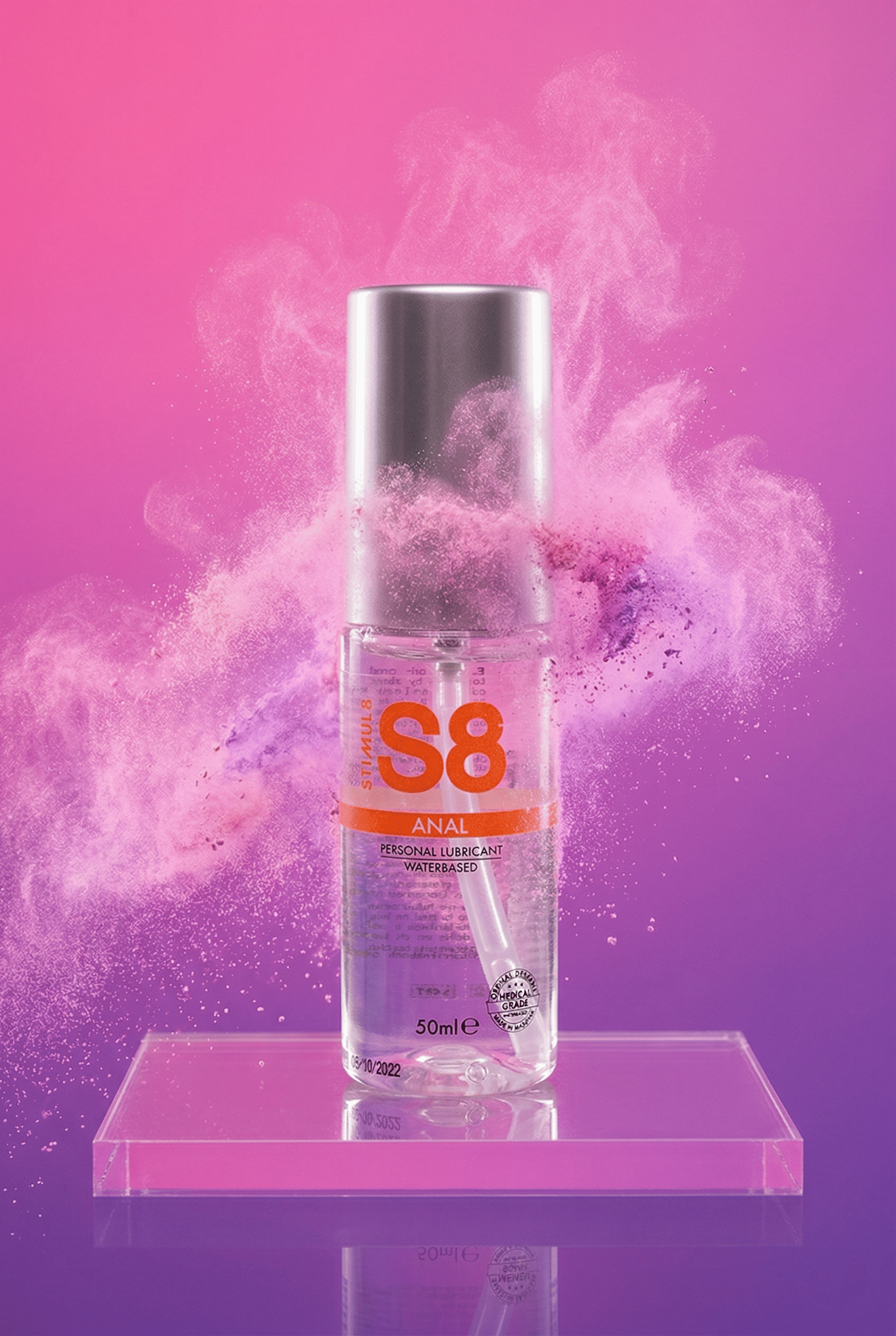 Lubrifiant anal base eau S8 Stimul8 certifié qualité médicale sans parfum longue durée 50 ml fabriqué Allemagne compatible sextoys préservatifs
