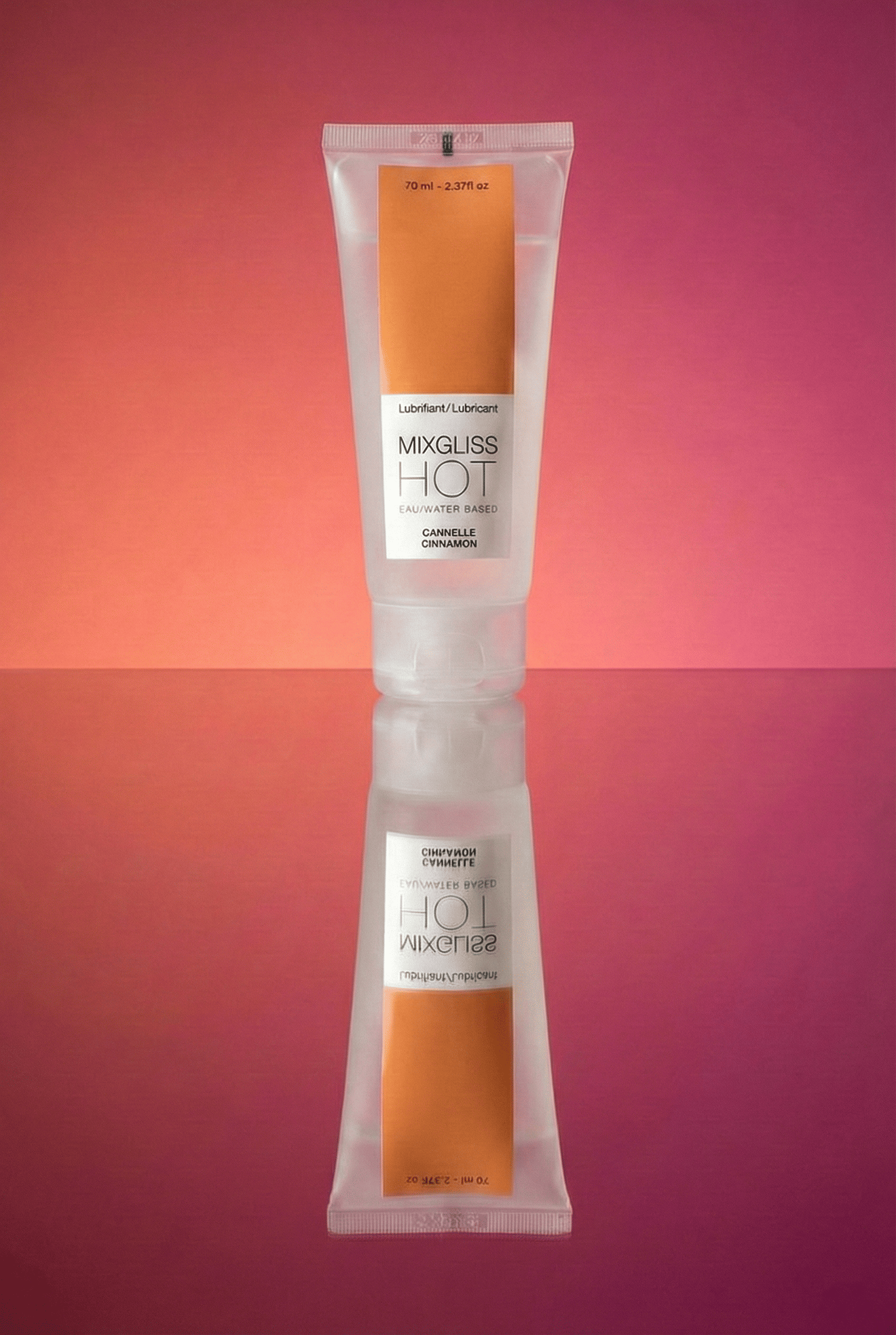 Lubrifiant intime chauffant Mixgliss Hot parfum cannelle base eau 70 ml effet chaleur fabriqué en France compatible sextoys préservatifs
