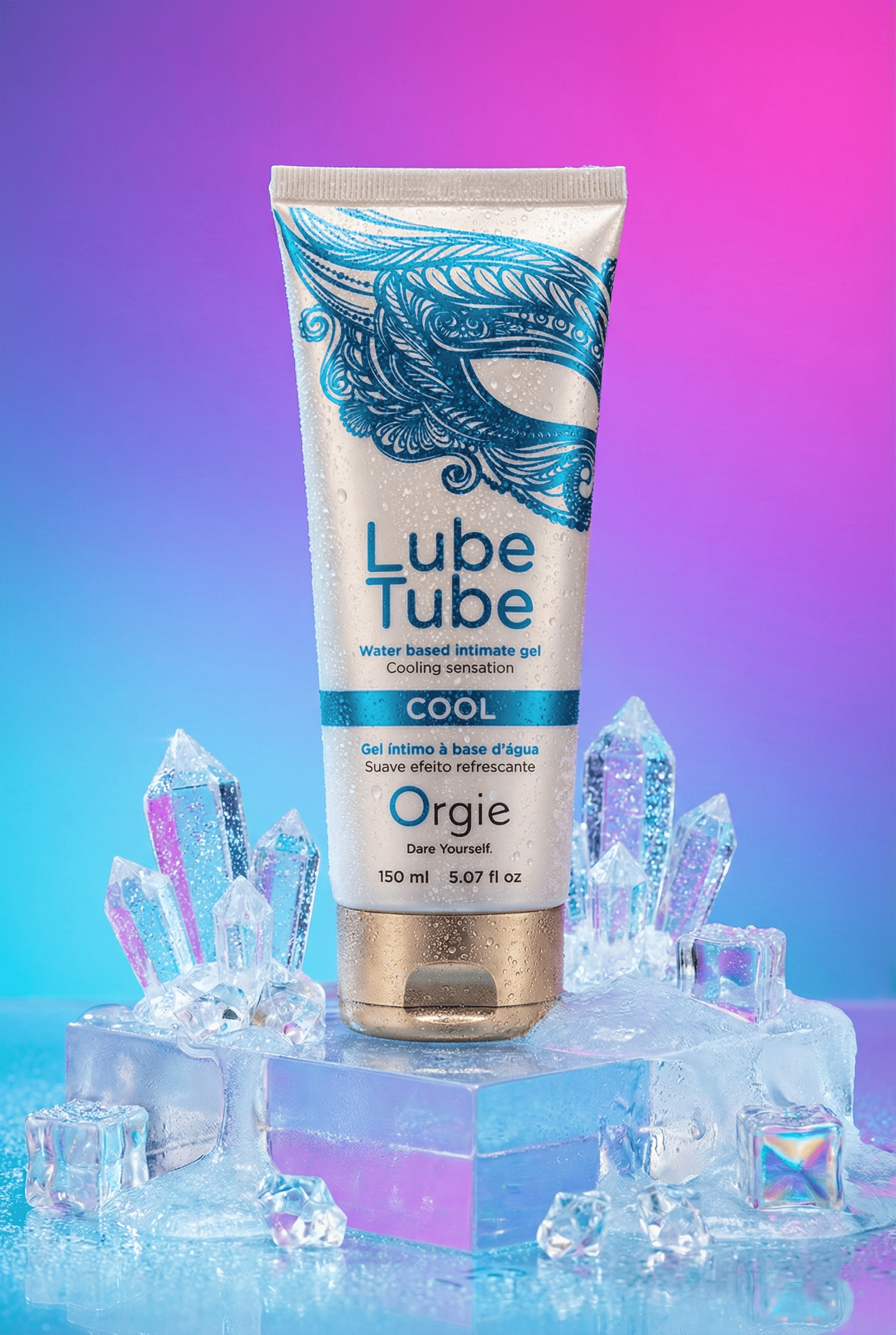 Lubrifiant intime rafraîchissant Orgie Lube Cool menthol vanillyl butyl ether effet froid picotements base eau 150 ml compatible sextoys préservatifs fabriqué Portugal