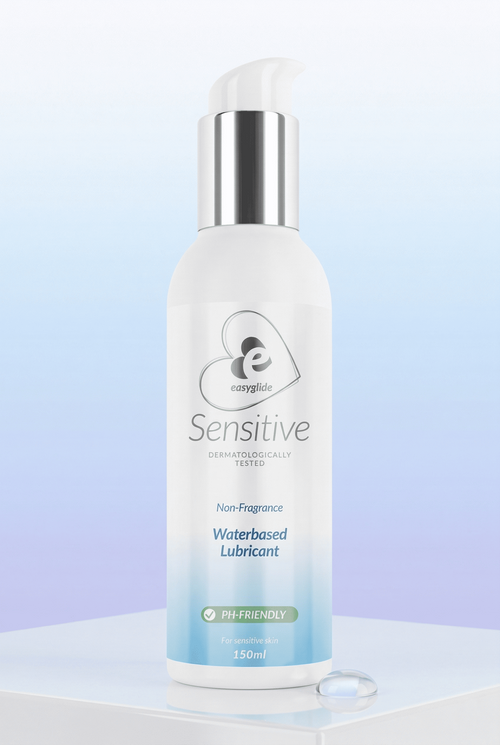Lubrifiant intime sensitive EasyGlide base eau hypoallergénique végan sans parfum 150 ml certifié CE fabriqué Allemagne compatible préservatifs latex sextoys
