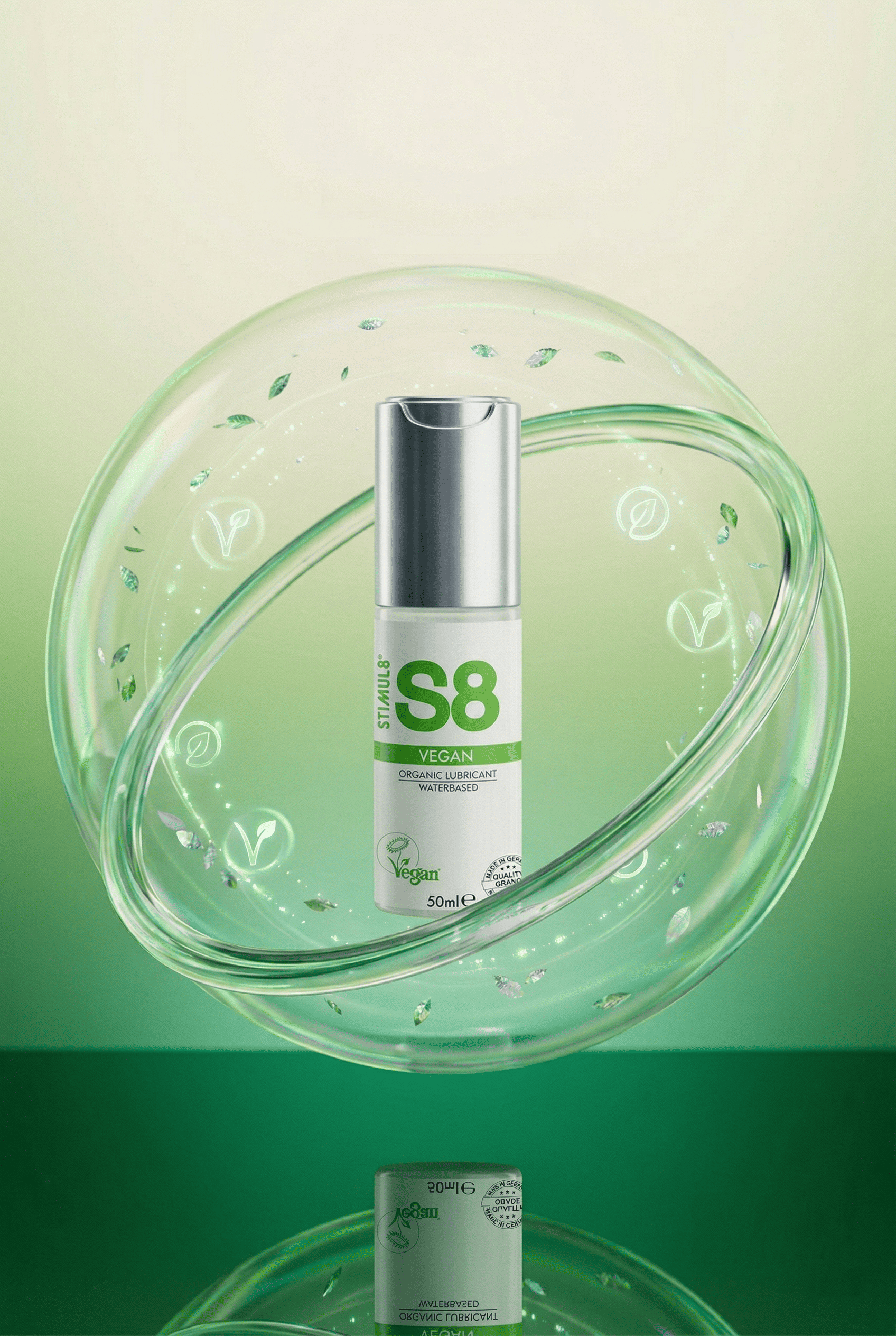 Lubrifiant intime végan S8 Stimul8 acide hyaluronique certifié qualité médicale base eau 50 ml sans parabènes fabriqué Allemagne compatible sextoys préservatifs