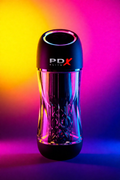 Masturbateur vibrant aspirant PDX Elite Viewtube Pro transparent 10 modes succion vibration rechargeable USB