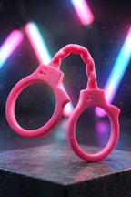 Menottes silicone extensible Stretchy Fun Cuffs Toy Joy rose 100% silicone doux sans phtalates bondage soft poignets chevilles 25 cm