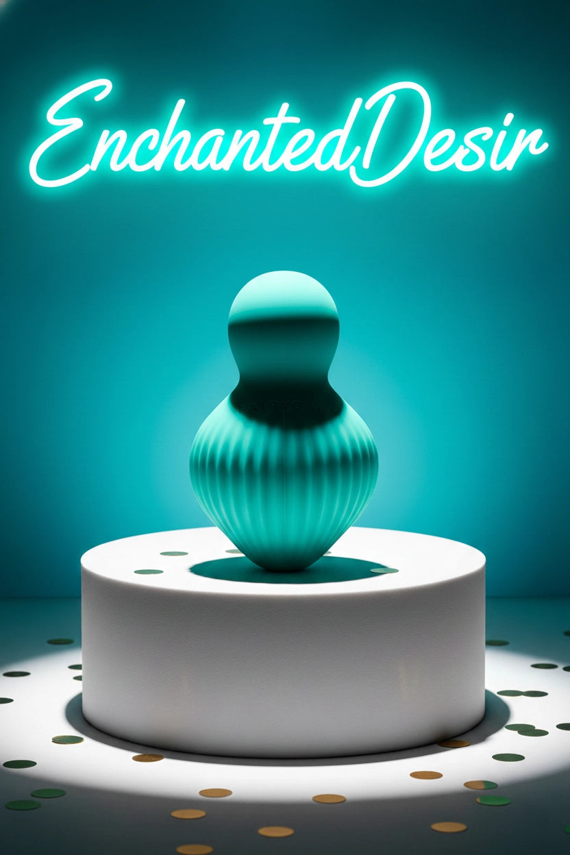 Mini vibromasseur Fairygasm EnchantedDesire vert collection Yesyesland silicone liquide haute qualité 10 modes vibration mode silencieux 50dB stimulation zones érogènes étanche IPX6 rechargeable USB pochette satin 5,7x9cm