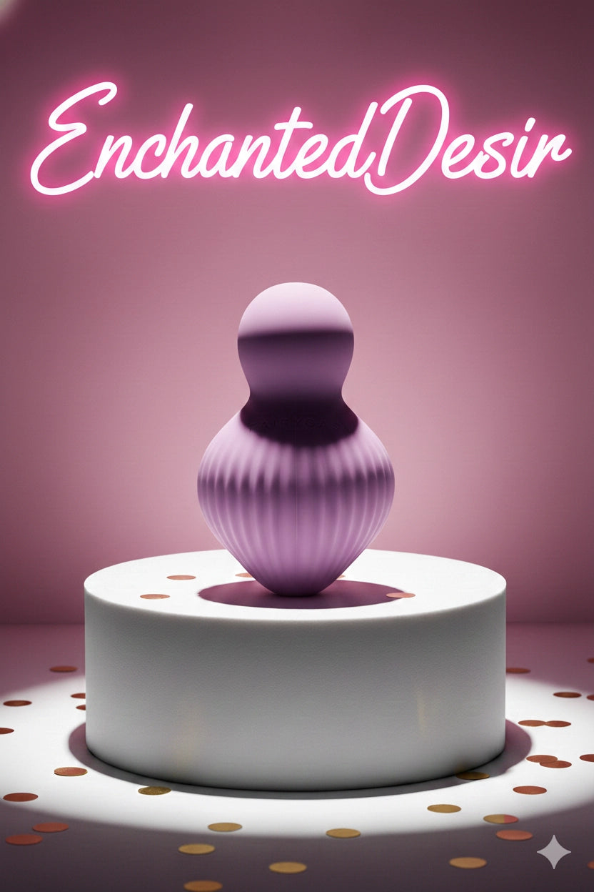 Mini vibromasseur Fairygasm EnchantedDesire violet collection Yesyesland silicone liquide haute qualité 10 modes vibration mode silencieux 50dB stimulation zones érogènes étanche IPX6 rechargeable USB pochette satin 5,7x9cm