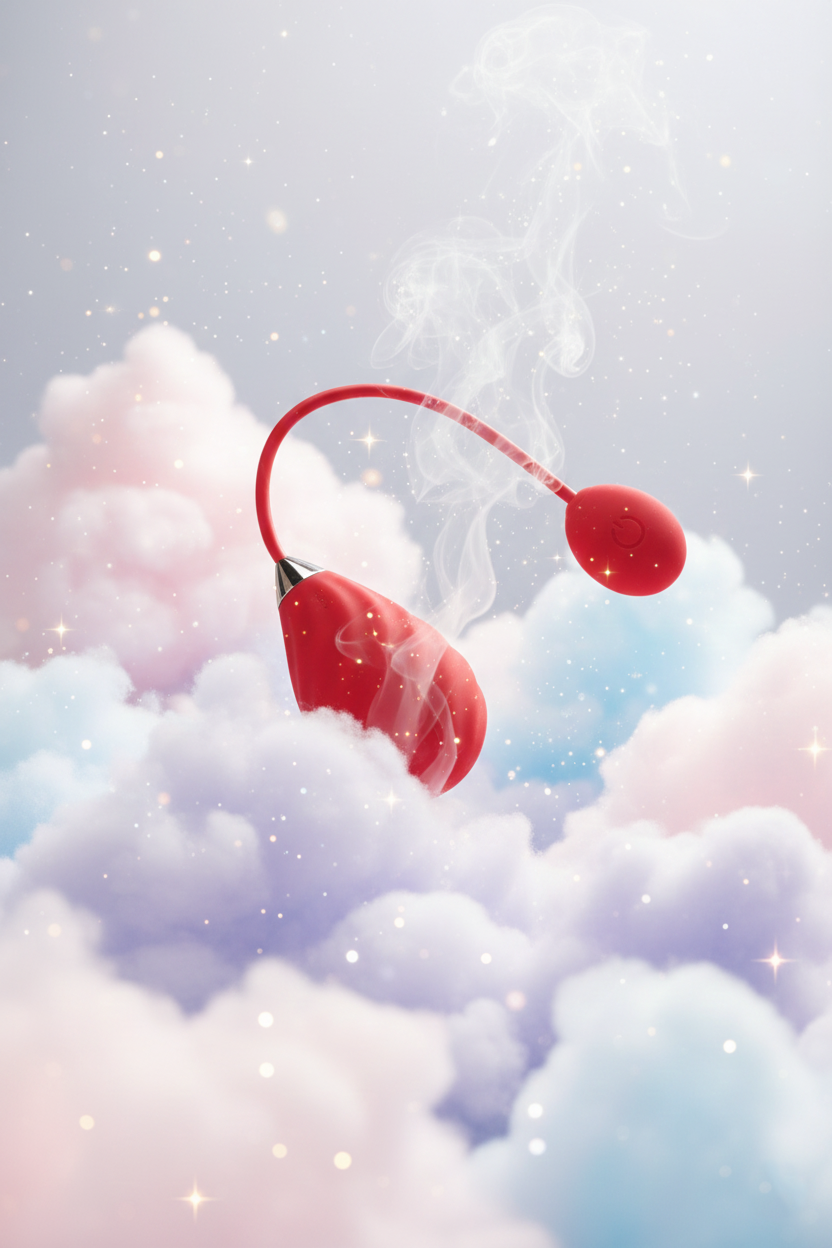 Œuf vibrant connecté Magic Sundae rouge de Magic Motion en silicone doux avec antenne externe et application Whats Sense modes illimités