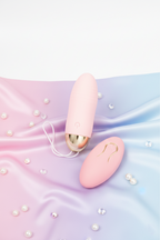 Œuf vibrant télécommandé Dingus de Wooomy en silicone ultra doux avec 10 modes de vibration silencieux et télécommande 10 mètres