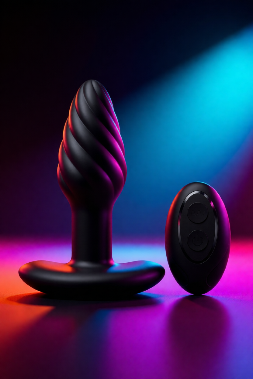 Plug anal vibrant et rotatif Spin Plug de Dorcel en silicone doux avec billes rotatives 360° et télécommande sans fil