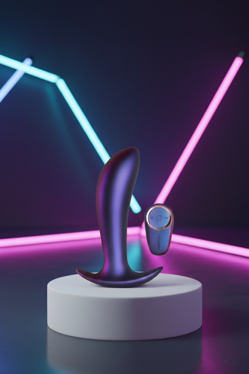 Plug anal vibrant télécommandé Uranus Hueman silicone ABS incurvé prostate 10 modes rechargeable USB