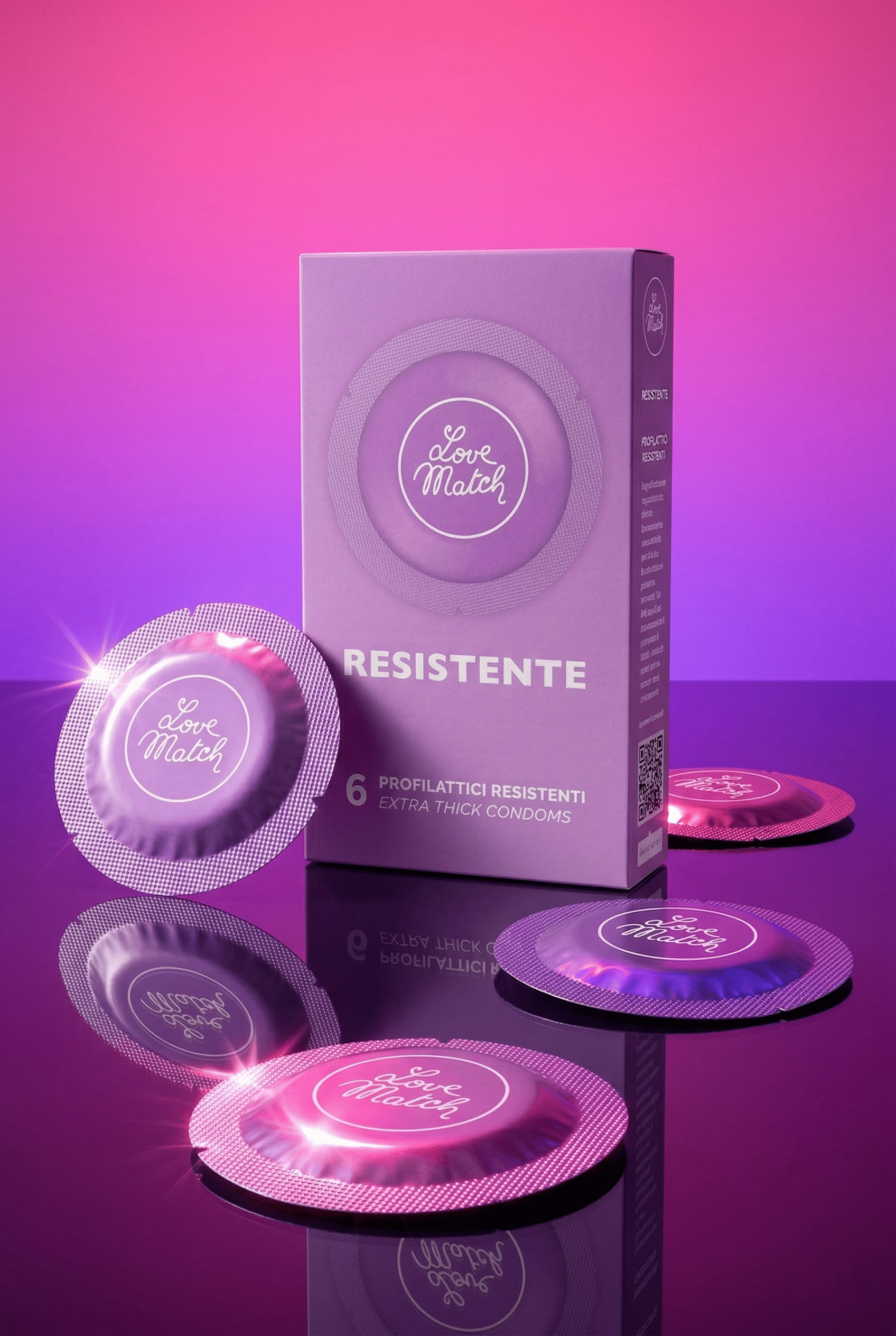 Préservatif extra-épais résistant Les Résistants Love Match latex 85 µm 53 mm 193 mm lubrifié avec réservoir sexe anal boîte 6 certifié CE