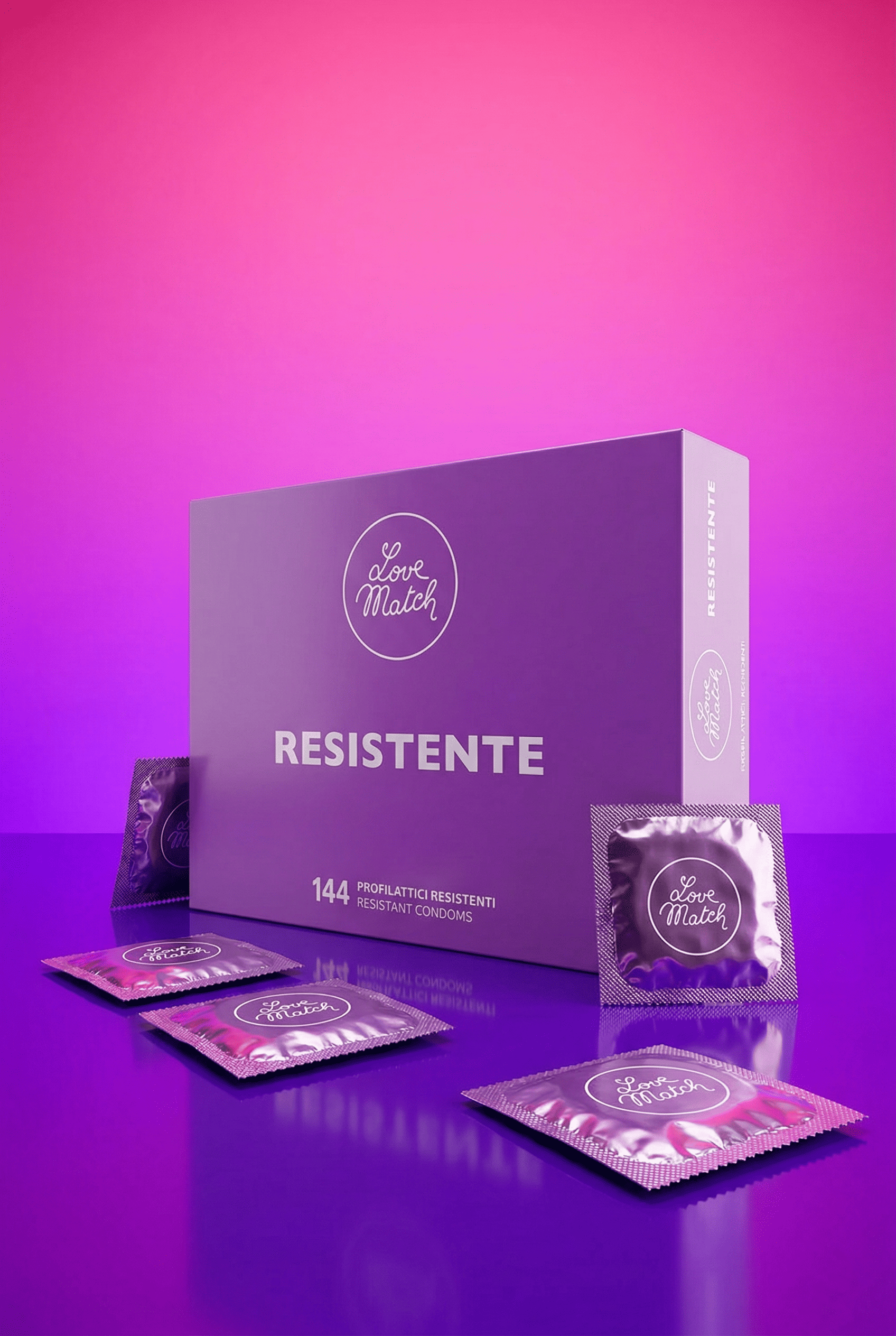 Préservatif extra-épais résistant Love Match Resistente latex 85 µm 53 mm 193 mm lubrifié avec réservoir sexe anal boîte 144 certifié CE