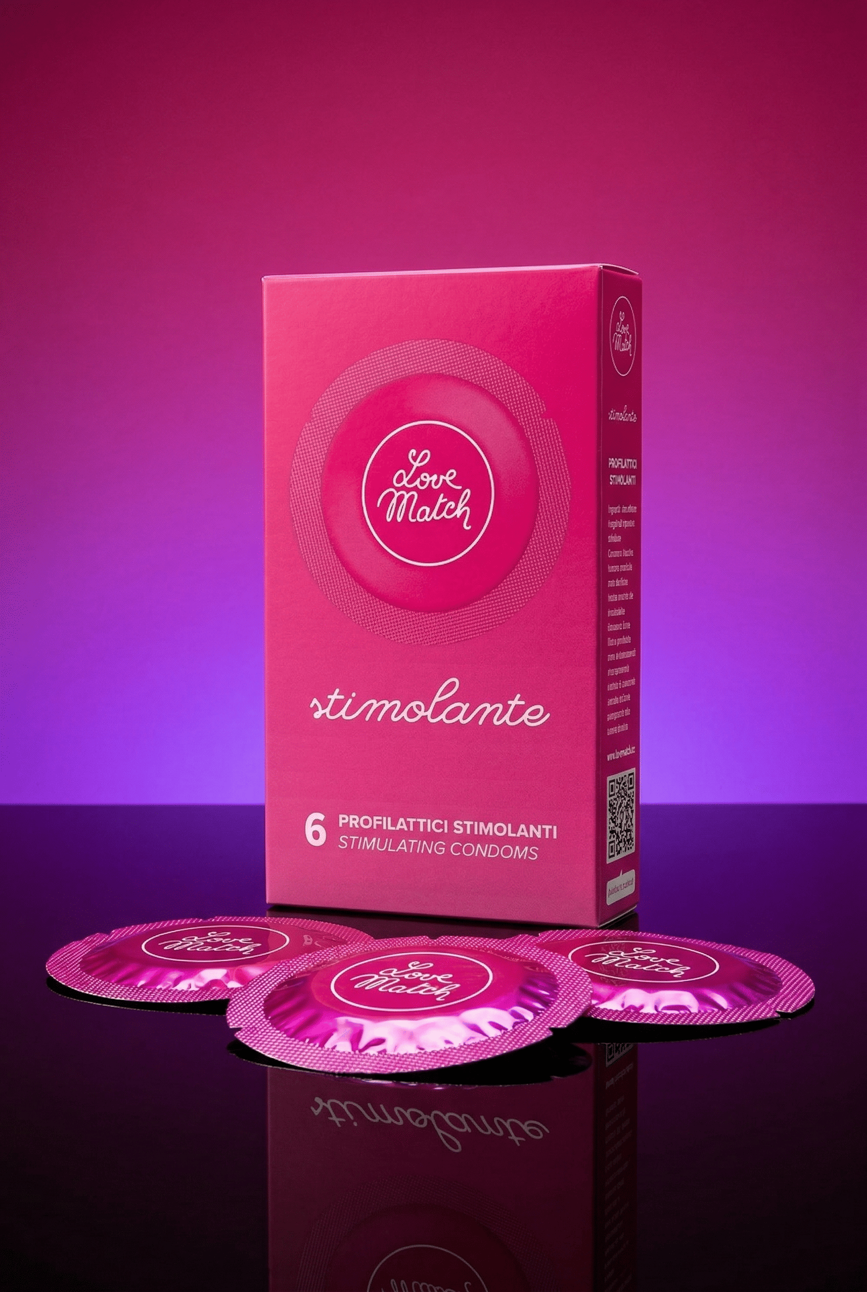 Préservatif texturé nervuré Les Stimulants Love Match latex 53 mm 193 mm lubrifié avec réservoir boîte 6 certifié CE