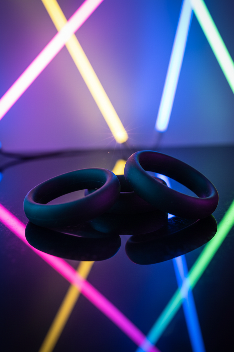Set 3 cockrings Sensual Pleasure Rings Alive silicone épais grands diamètres érection prolongée sans phtalates