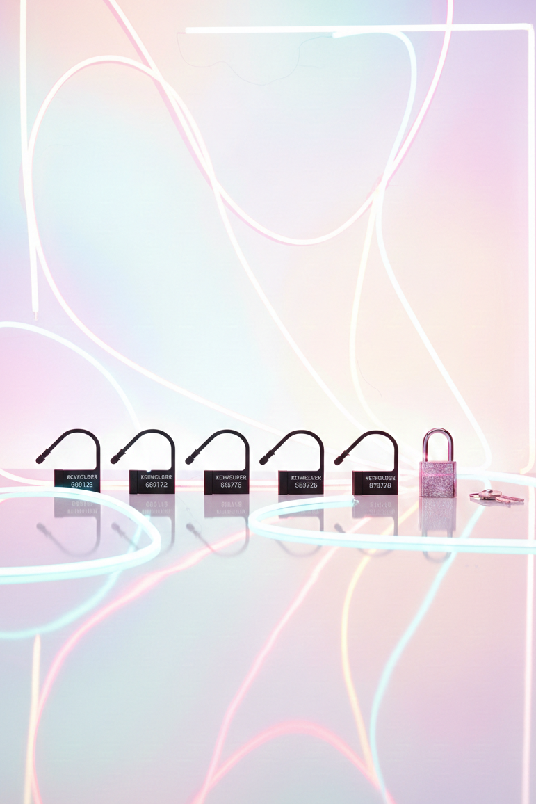 Set 5 cadenas chasteté ManCage noir 5 plastique numérotés usage unique 1 métal 2 clés compatible cages ManCage