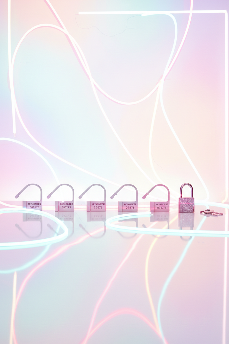 Set 5 cadenas chasteté ManCage blanc 5 plastique numérotés usage unique 1 métal 2 clés compatible cages ManCage
