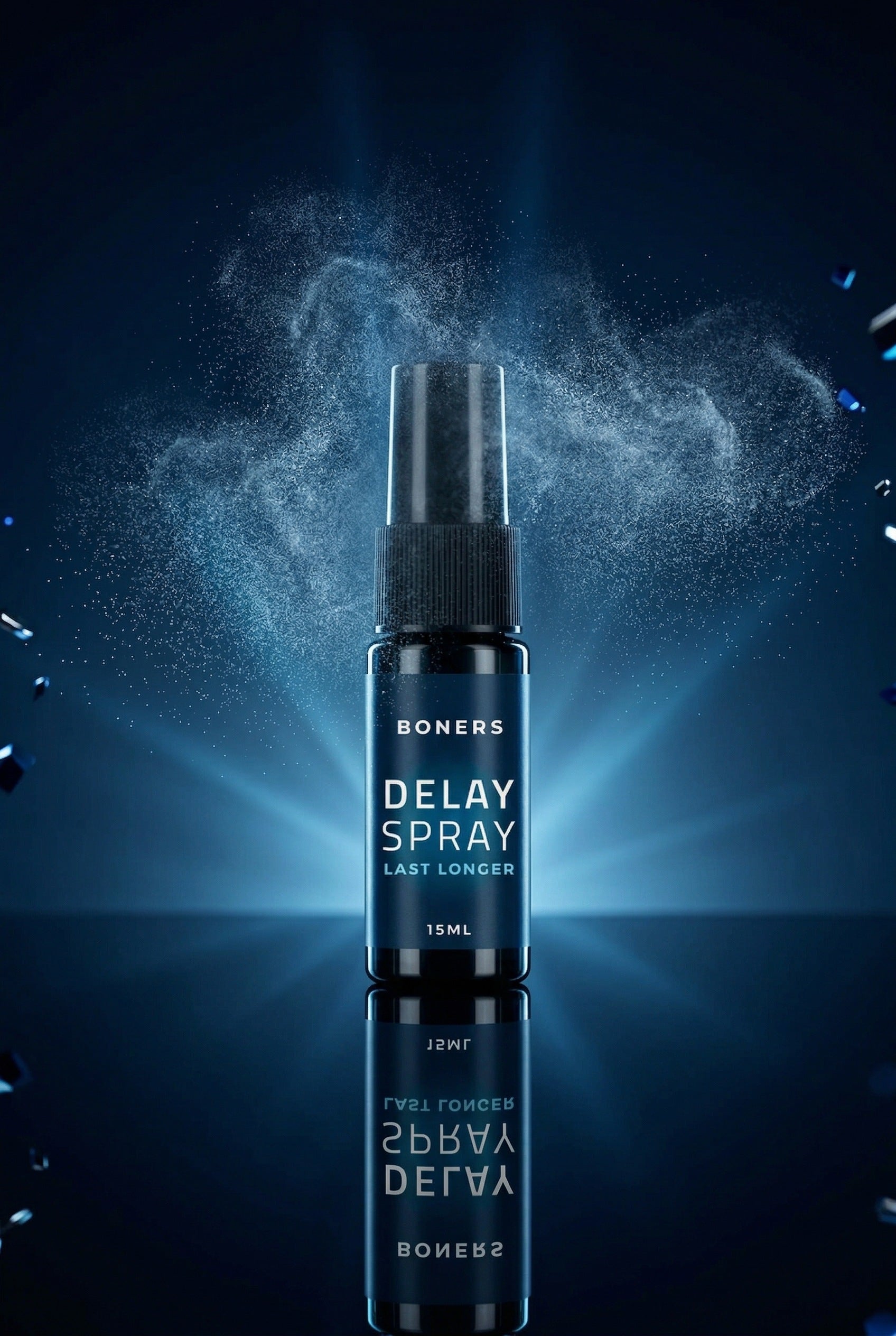 Spray retardant éjaculation Boners Delay Spray millepertuis avoine menthyl lactate 15 ml format discret compatible préservatifs