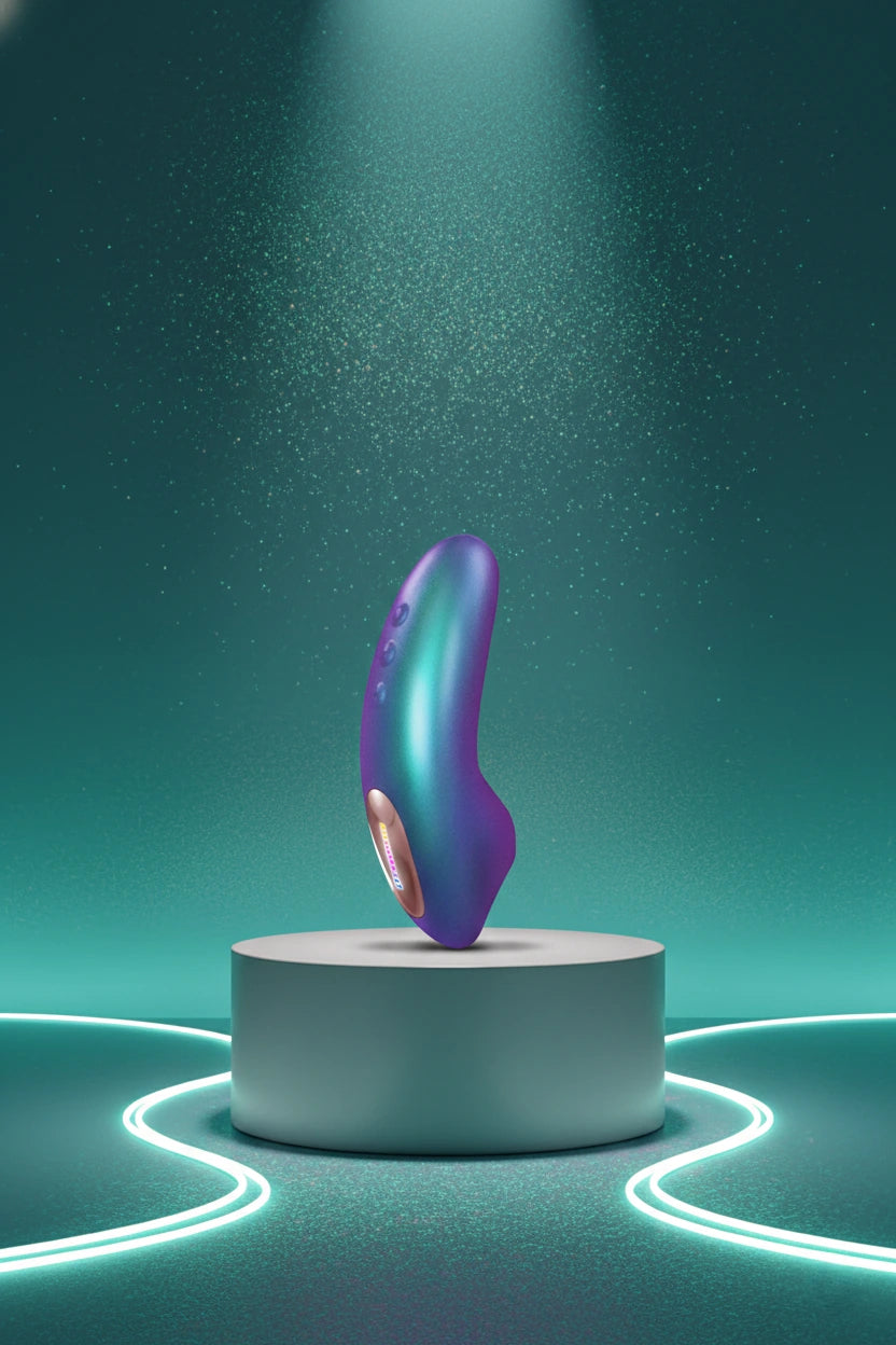 Stimulateur clitoridien Love To Love Dreamer turquoise iridescent Flapping Technology battements langue réalistes 5 modes 8 intensités 40 combinaisons télécommande LED 10m Sense Touch design ultra-plat silicone ABS étanche IPX7 rechargeable USB 10,1x3,7x3,1cm