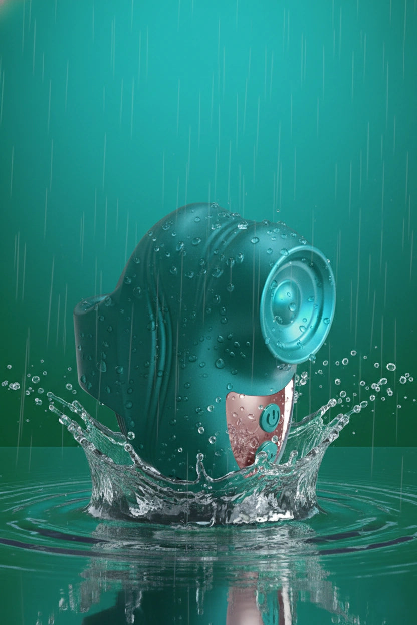 Stimulateur clitoridien Love To Love Kisscool turquoise iridescent technologie Flapping sur doigt 10 modes tapotement sans contact silicone ABS sans phtalates étanche IPX5 rechargeable USB format voyage 5,8x3,5cm