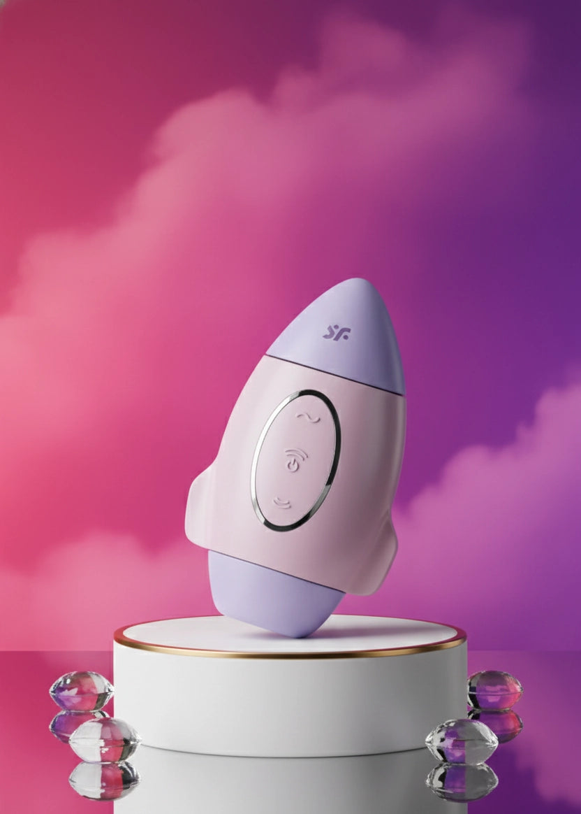 Stimulateur clitoridien Satisfyer Mission Control air pulsé sans contact 11 intensités ondes pression 12 modes vibration 2 moteurs indépendants silicone bio-compatible ABS étanche IPX7 rechargeable USB magnétique 10x5,5x6,6cm