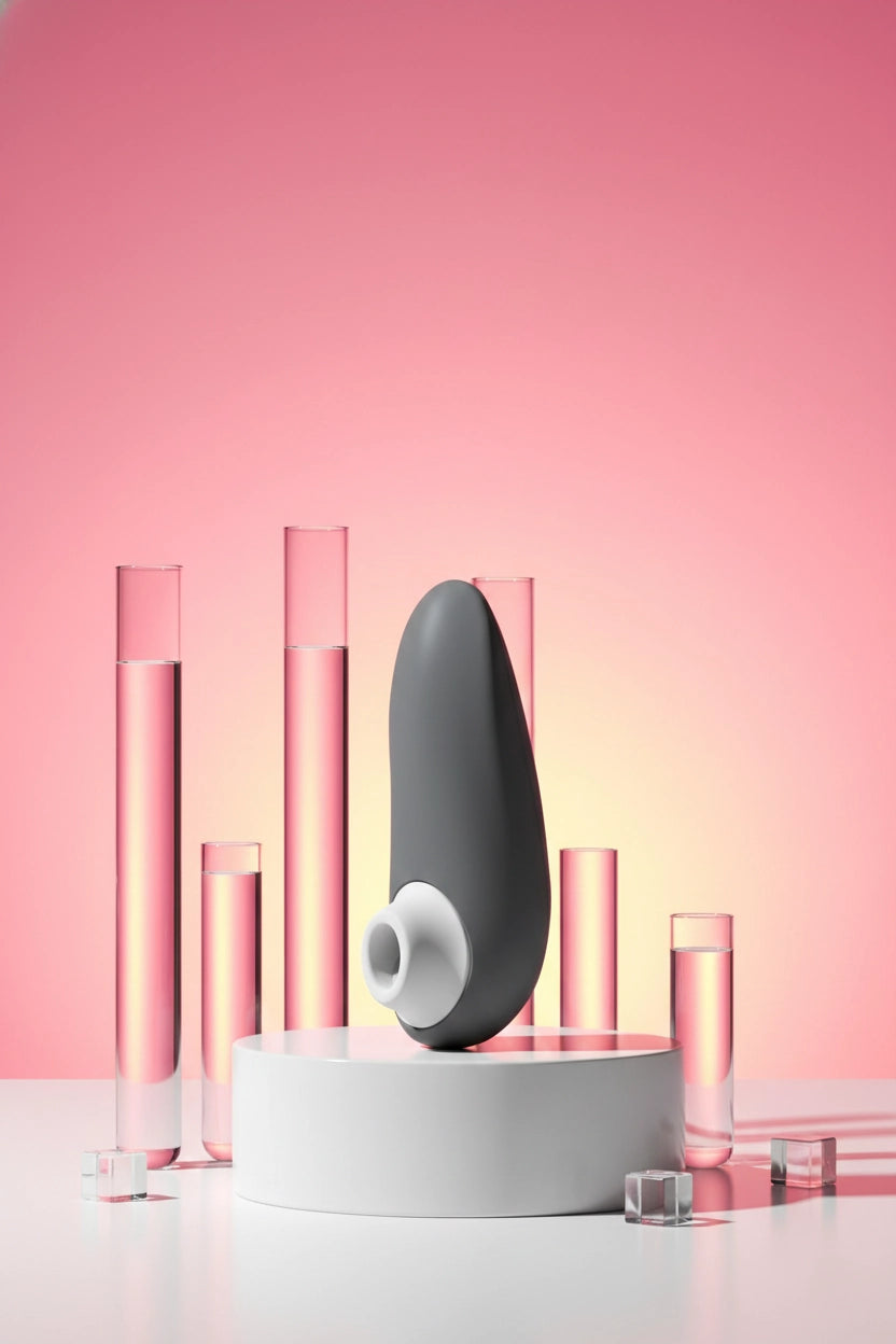 Mini stimulateur clitoridien Womanizer Starlet 3 gris technologie Pleasure Air sans contact 6 niveaux intensité tête succion amovible silicone hypoallergénique sans phtalates silencieux étanche IPX7 rechargeable USB magnétique 11,7x4,6cm