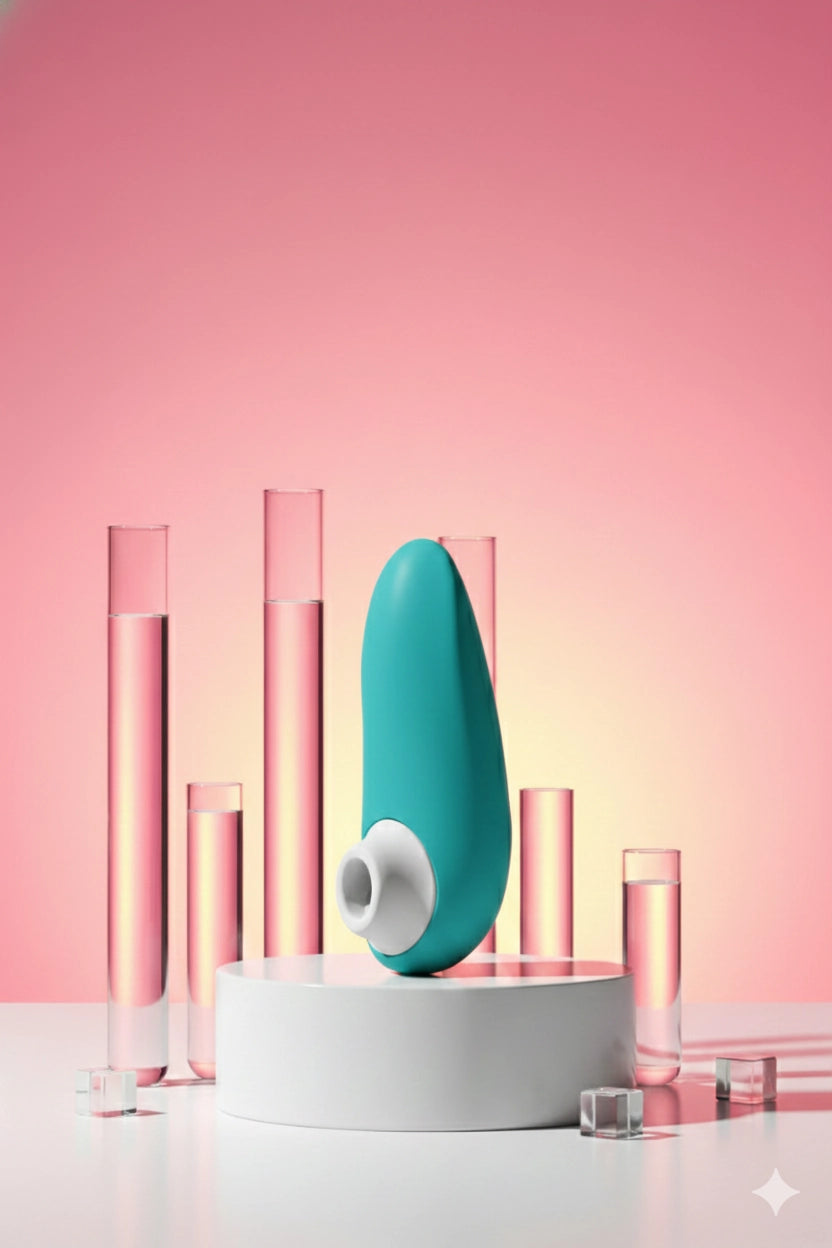 Mini stimulateur clitoridien Womanizer Starlet 3 turquoise technologie Pleasure Air sans contact 6 niveaux intensité tête succion amovible silicone hypoallergénique sans phtalates silencieux étanche IPX7 rechargeable USB magnétique 11,7x4,6cm