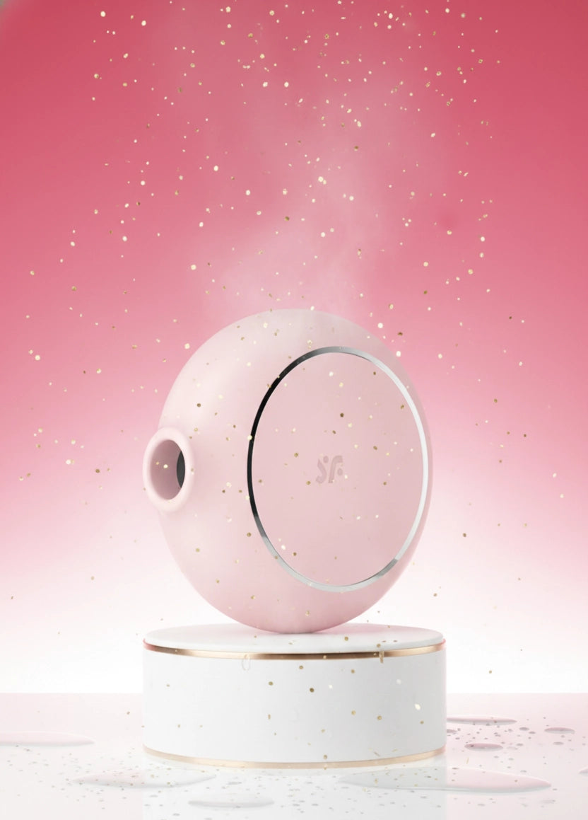 Stimulateur clitoridien 2en1 Satisfyer Pro To Go 3 Air Pulse sans contact 11 intensités ondes pression 12 modes vibration 2 moteurs indépendants forme ronde ergonomique silicone bio-compatible ABS mode silencieux étanche IPX7 rechargeable USB magnétique 9x8,5cm