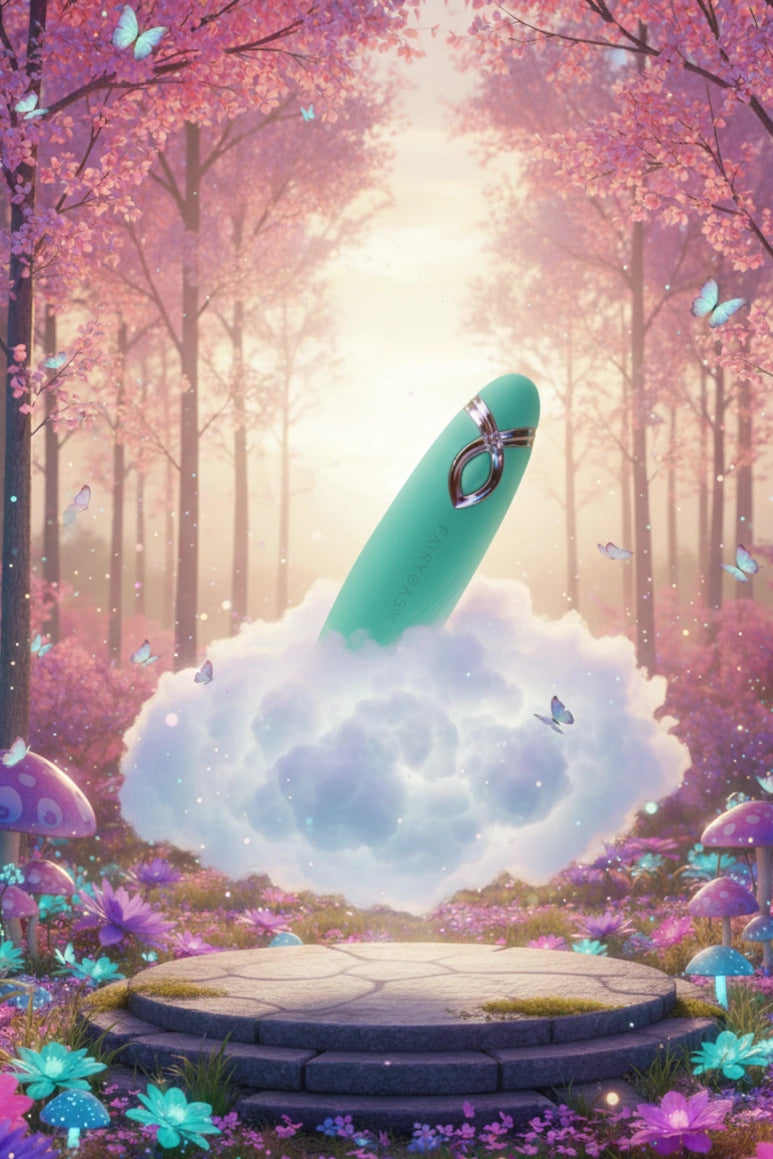 Vibromasseur ogive Fairygasm PleasureArrow vert collection Yesyesland silicone médical certifié FDA 9 modes vibration mode silencieux 48dB stimulation clitoridienne vaginale anale étanche IPX6 rechargeable USB pochette satin 11,5x3cm